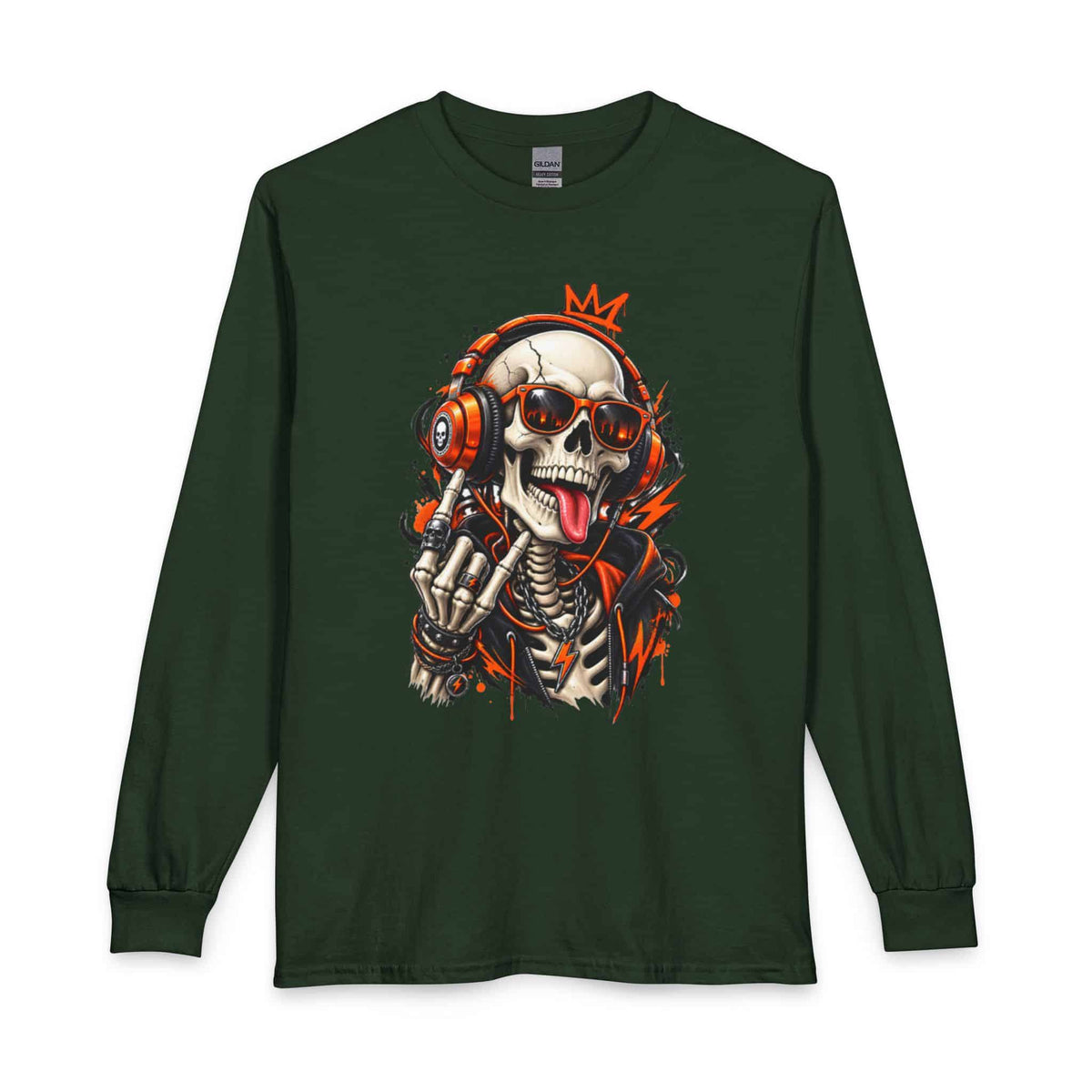 Neon Skull DJ Long Sleeve T-Shirt image 28