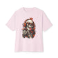 Neon Skull DJ Unisex Oversized Boxy Tee - Soft Pink, 3XL image
