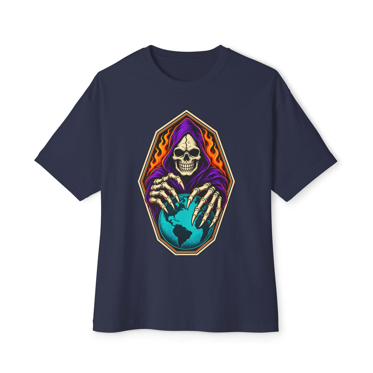 Soul Keeper Unisex Oversized Boxy Tee - Navy, L image