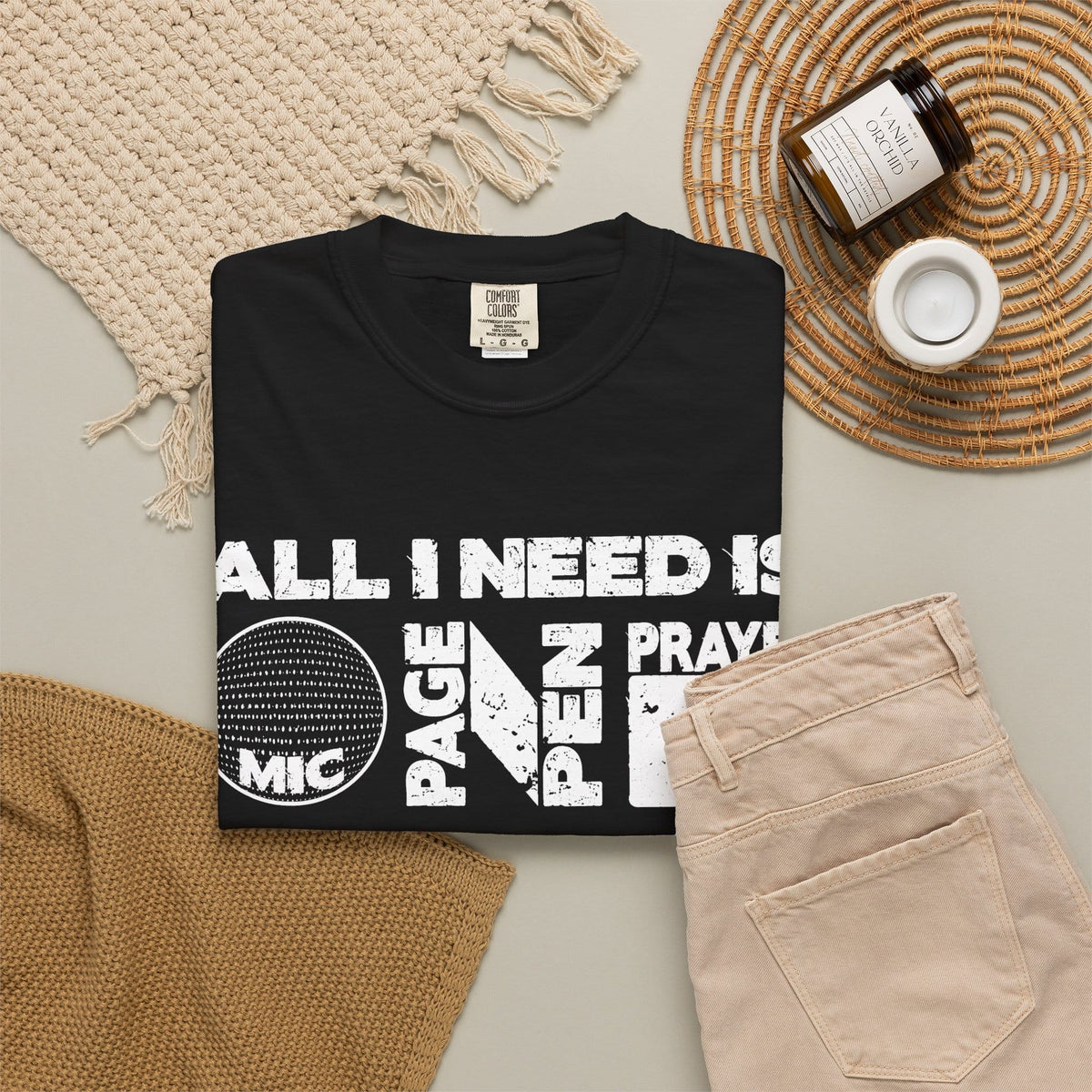 ALL_I_NEED_IS Unisex Garment-Dyed T-shirt image 3