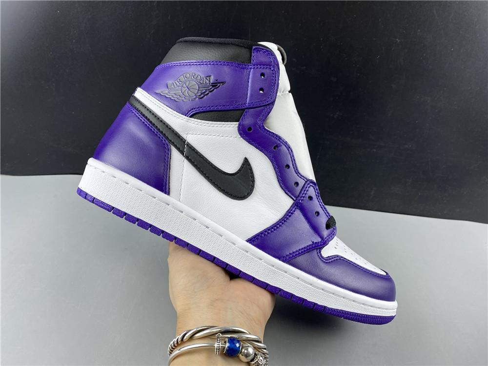 AJ 1 Retro High Court Purple White Shoes Sneakers - nk0000683 image 4