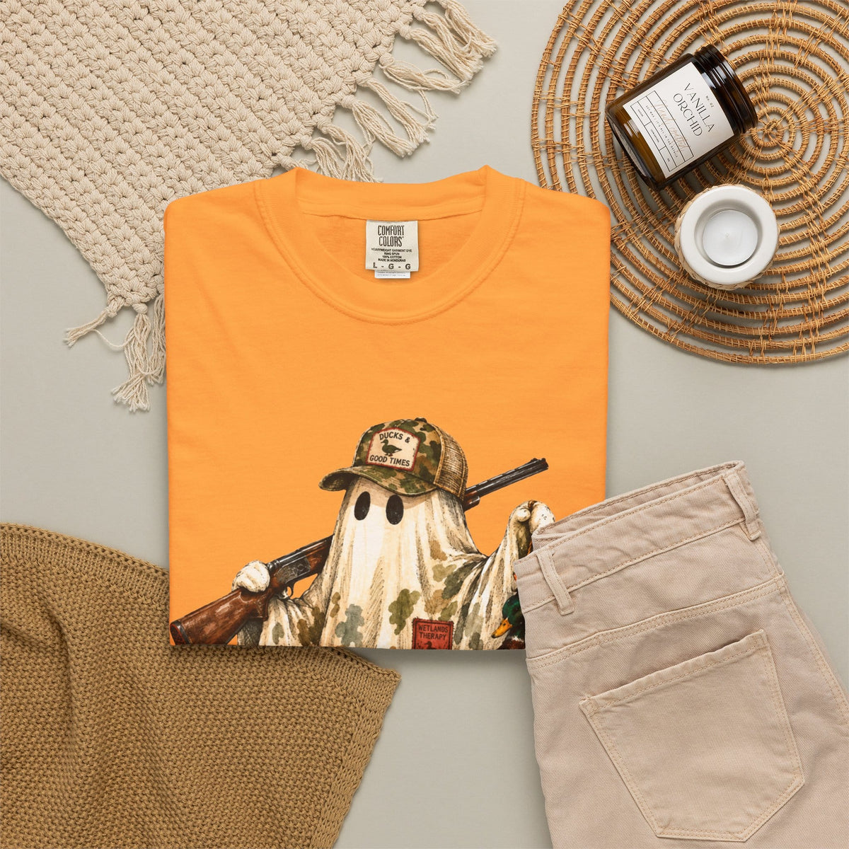 Hunting Season Spooky Camo Mallards Unisex Garment-Dyed T-shirt image 39