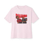 Graphic Print Unisex Oversized Boxy Tee – POD0035 - Soft Pink, XL image
