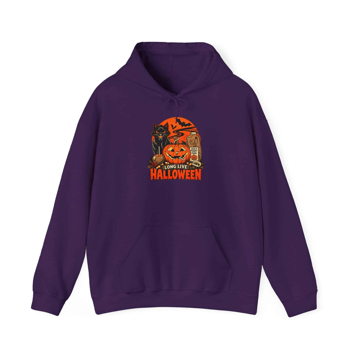 Midnight Cat Hooded Sweatshirt - S, Purple image