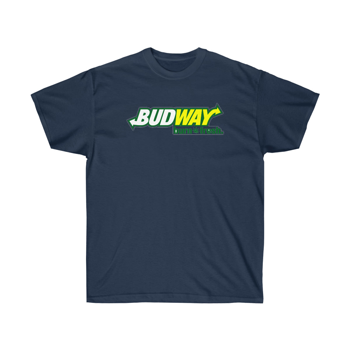 Budway Burn Fresh White Men T-Shirt - Navy, M image