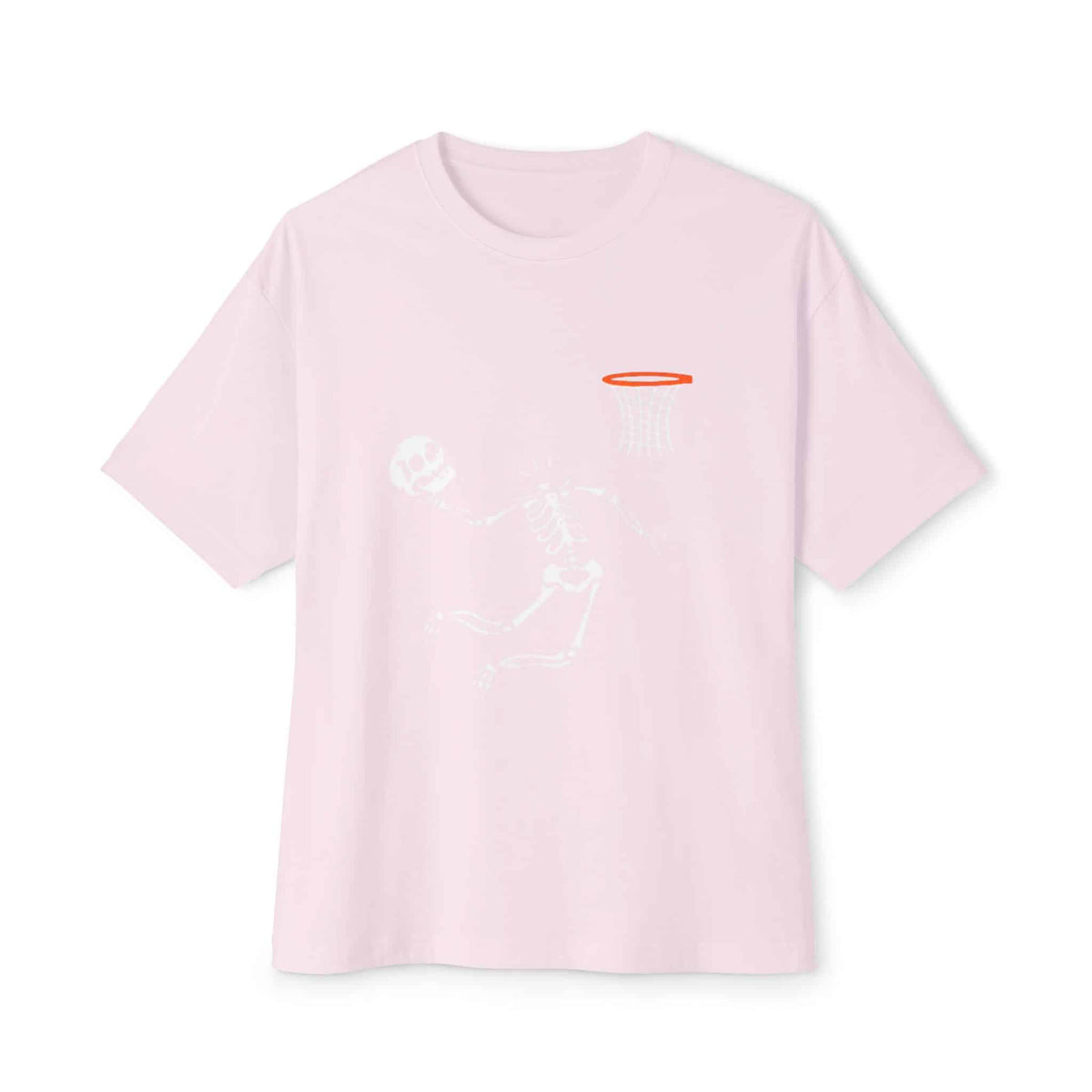 Halloween Basketball Skeleton Unisex Oversized Boxy Tee image 7