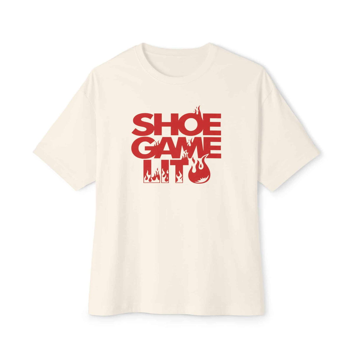 Graphic Print Unisex Oversized Boxy Tee - POD0040 - Natural, XL image