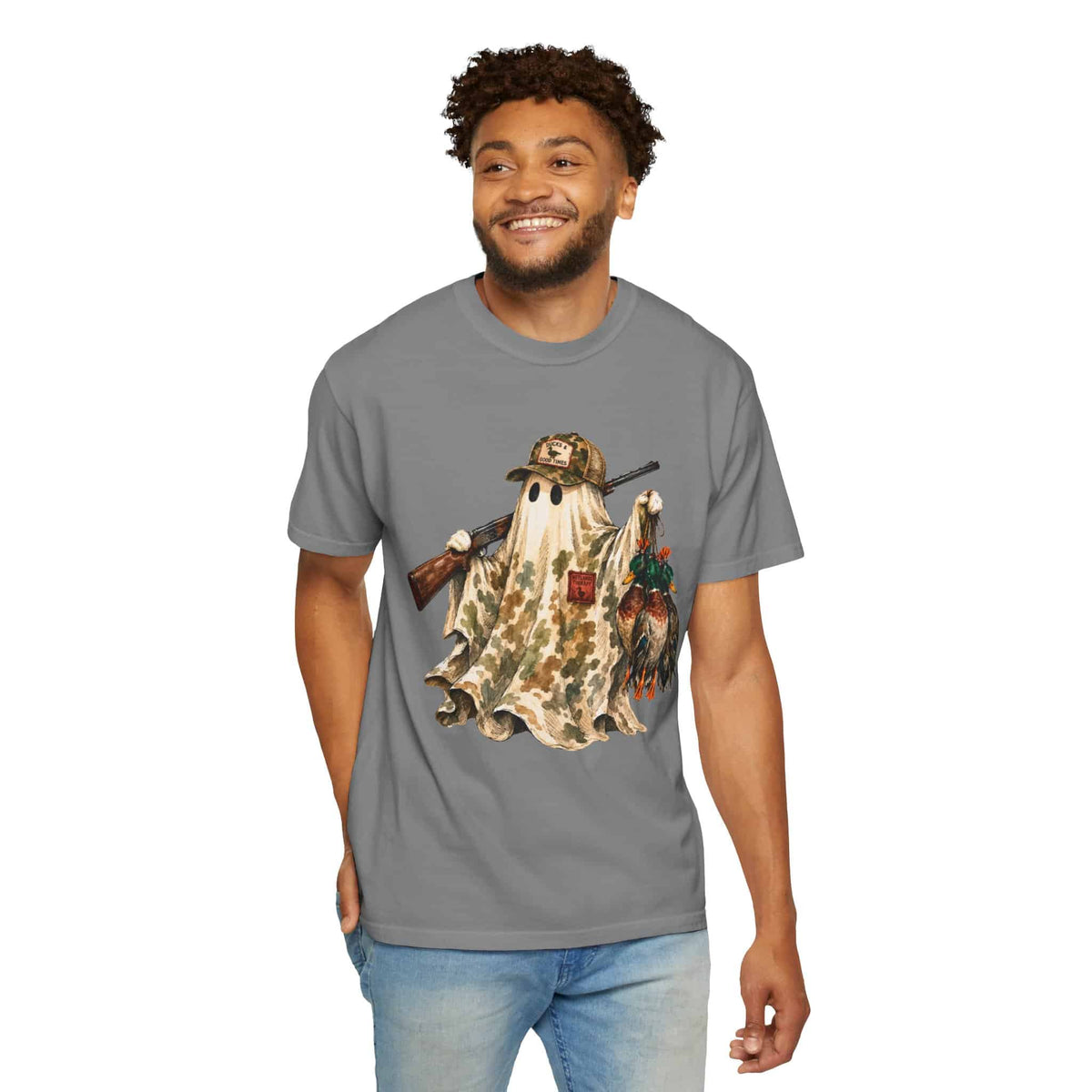 Hunting Season Spooky Camo Mallards Unisex Garment-Dyed T-shirt image 59