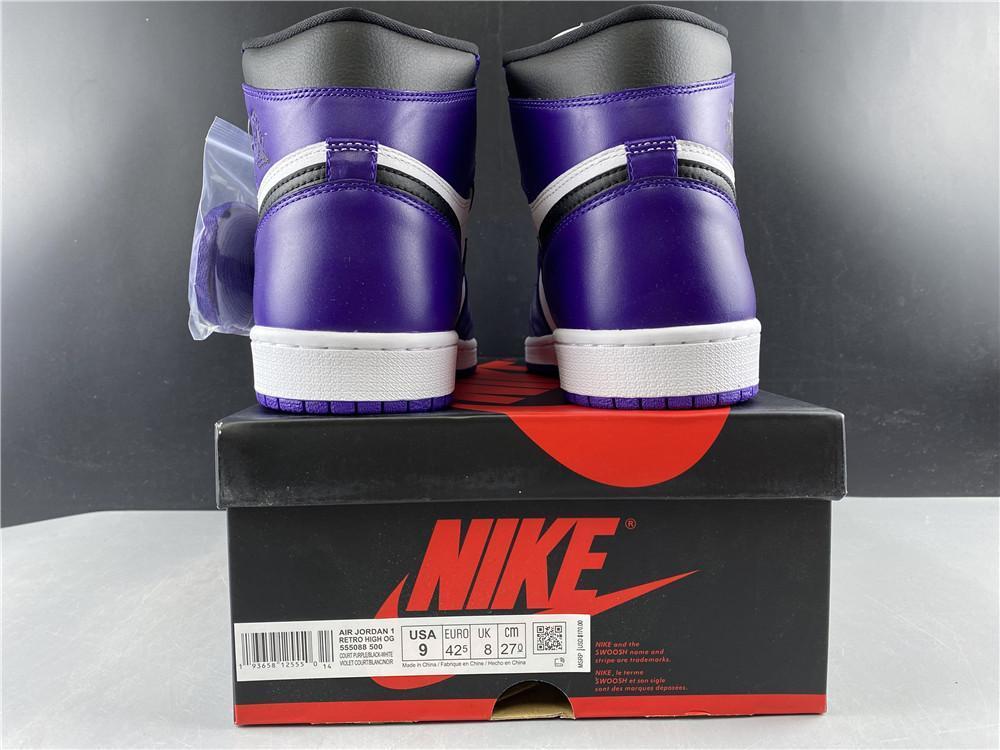 AJ 1 Retro High Court Purple White Shoes Sneakers - nk0000683 image 8