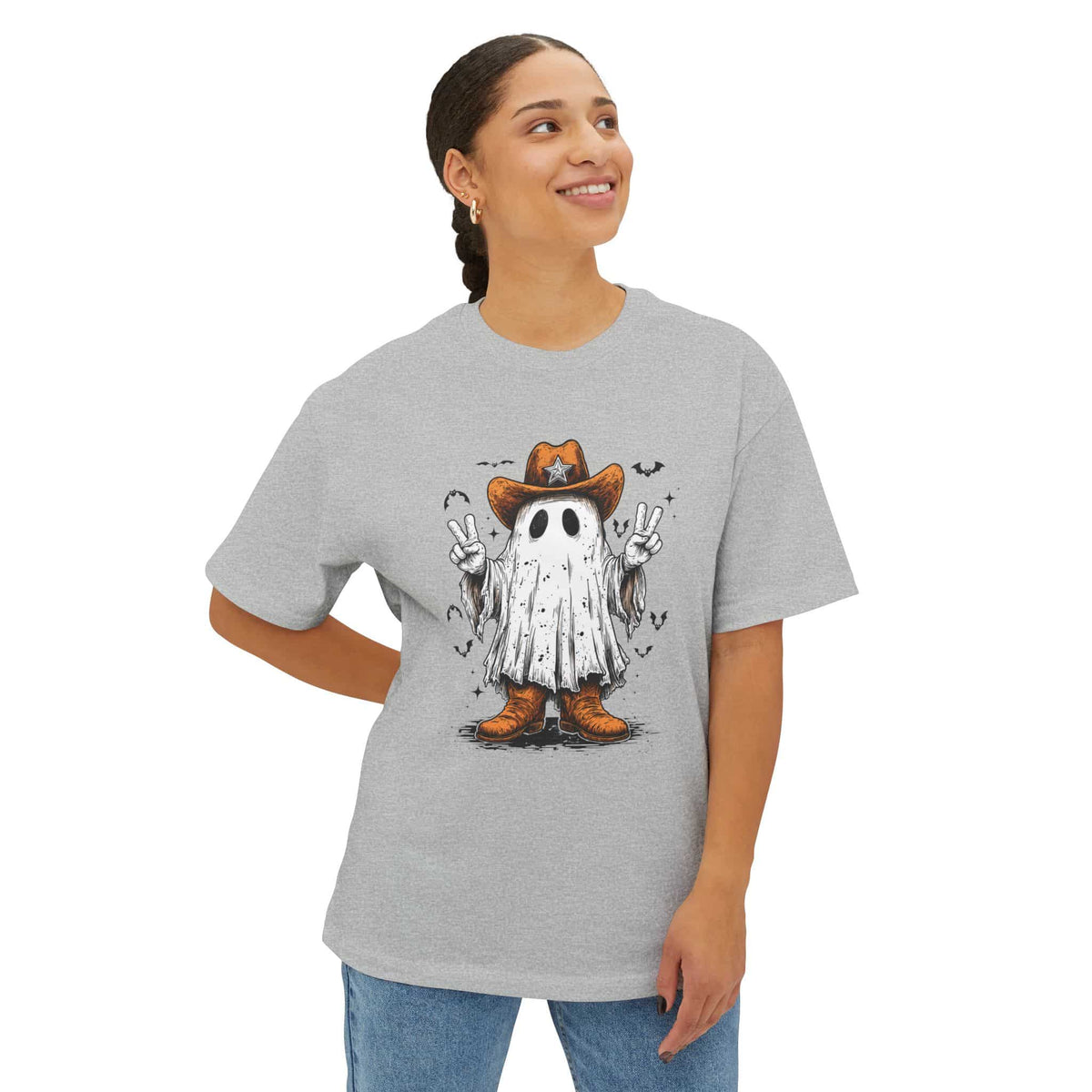 Howdy Ghost Unisex Oversized Boxy Tee image 21