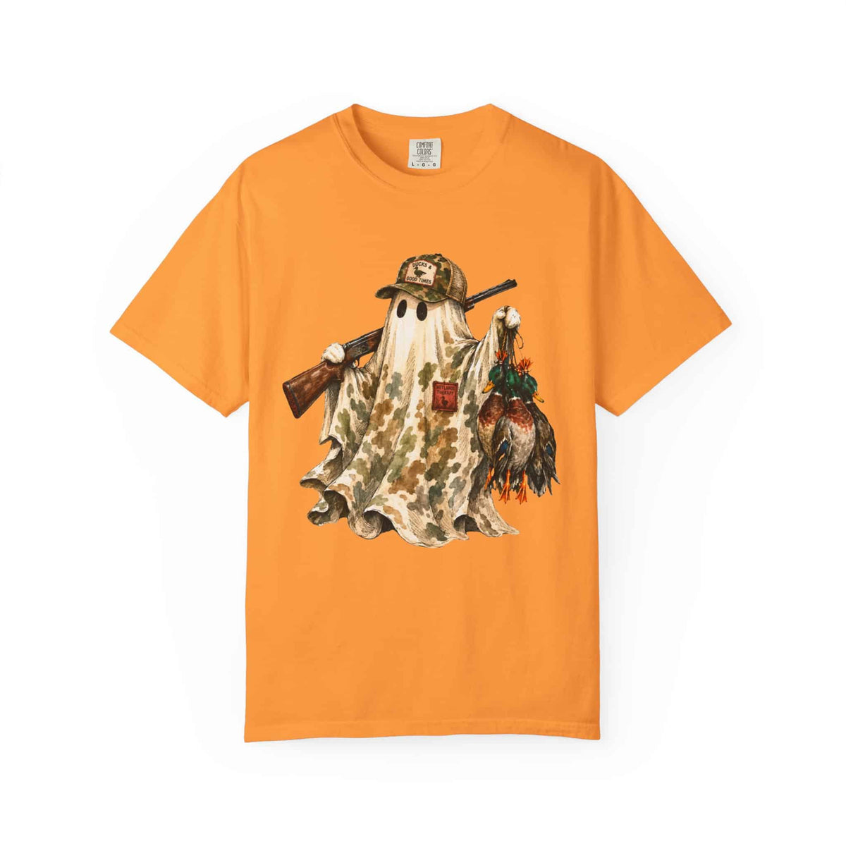 Hunting Season Spooky Camo Mallards Unisex Garment-Dyed T-shirt image