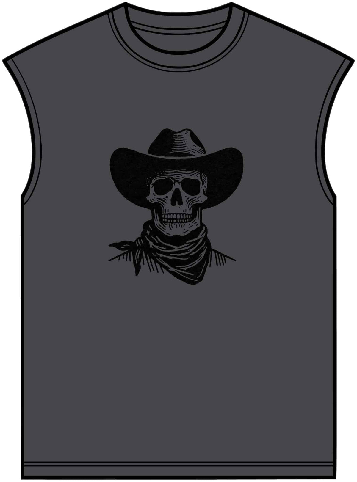Outlaw Skull Unisex Garment-Dyed Muscle Tee image