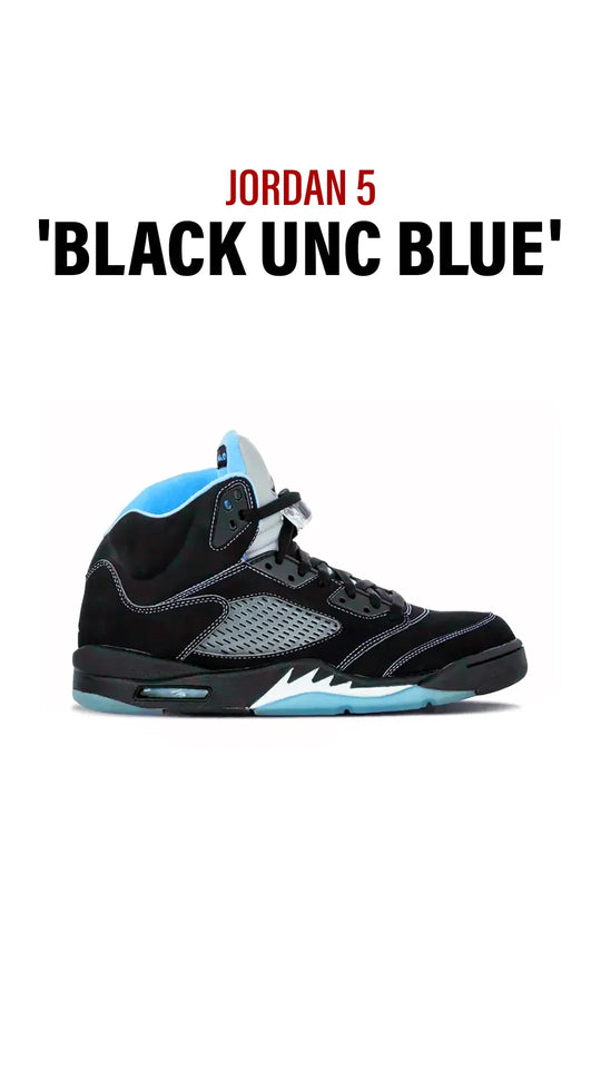 Air Jordan 5 Black UNC/ Black Carolina Shoes Sneakers - nk0004731