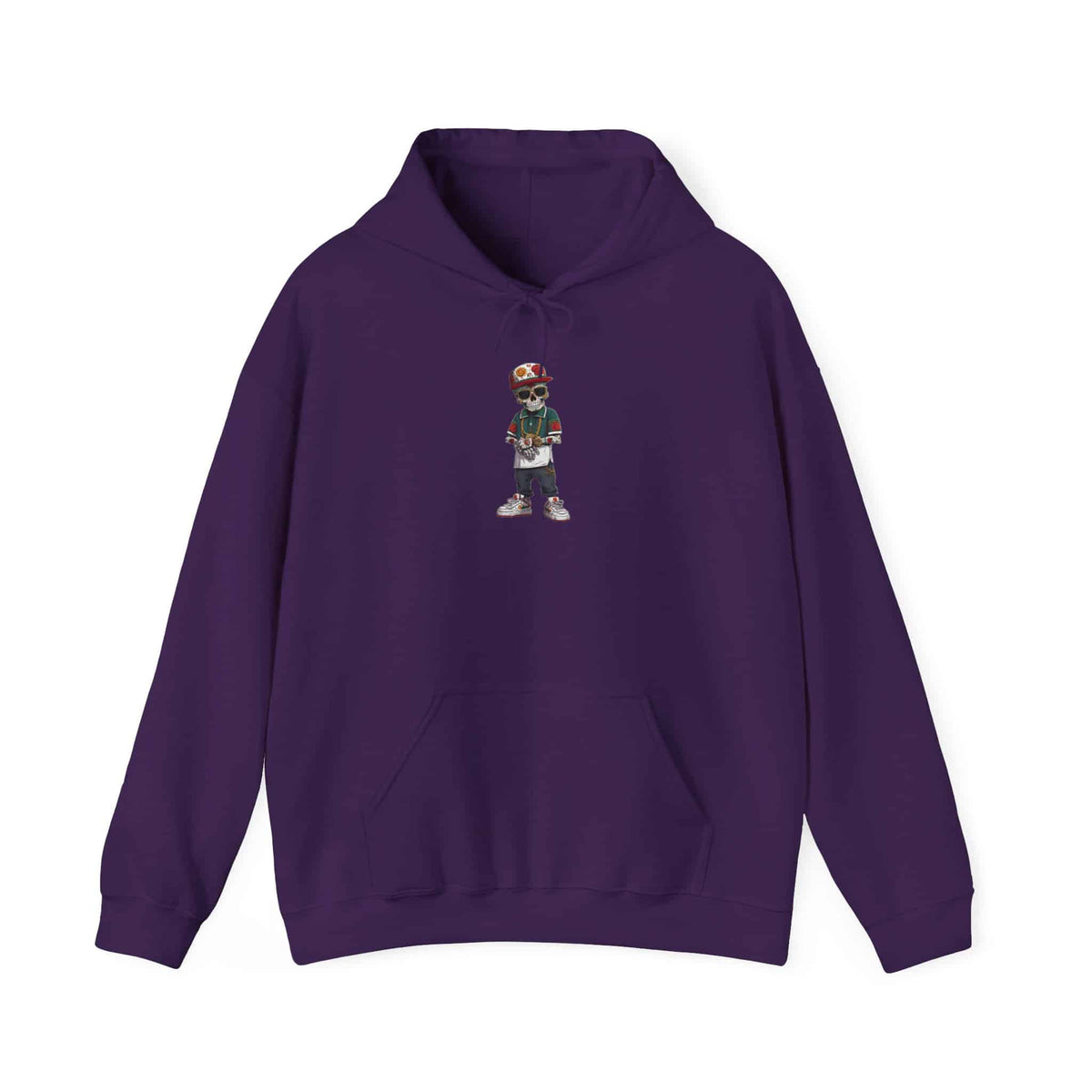Skull Luxury Hooded Sweatshirt - 4XL, Purple image