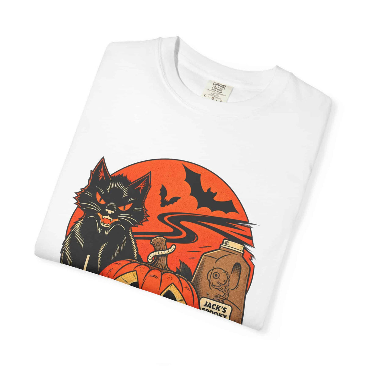 Midnight Cat Unisex Garment-Dyed T-shirt image 2