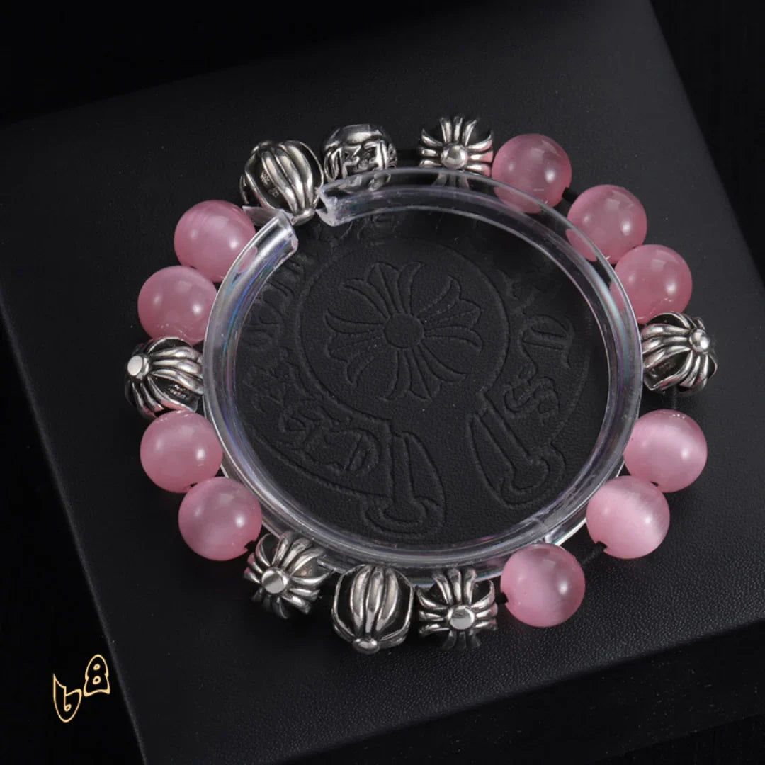CH Cross Flower Ball Bracelet  - CH0073 - Pink image