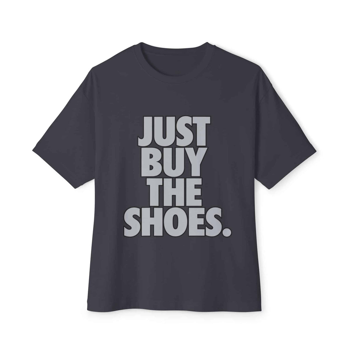 Graphic Print Unisex Oversized Boxy Tee – POD0033 - Dark Grey, XL image