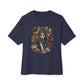 Halloween Horror Unisex Oversized Boxy Tee - Navy, 3XL image