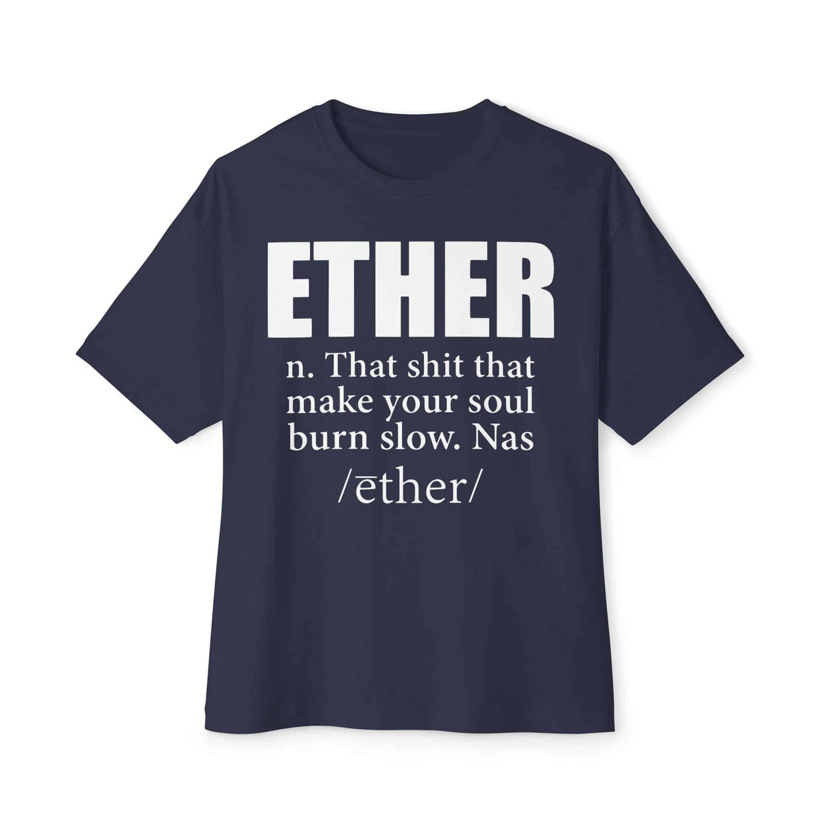 Ether Unisex Oversized Boxy Tee - Navy, XS image