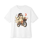 Ghost Rider BMX Unisex Oversized Boxy Tee - White, M image