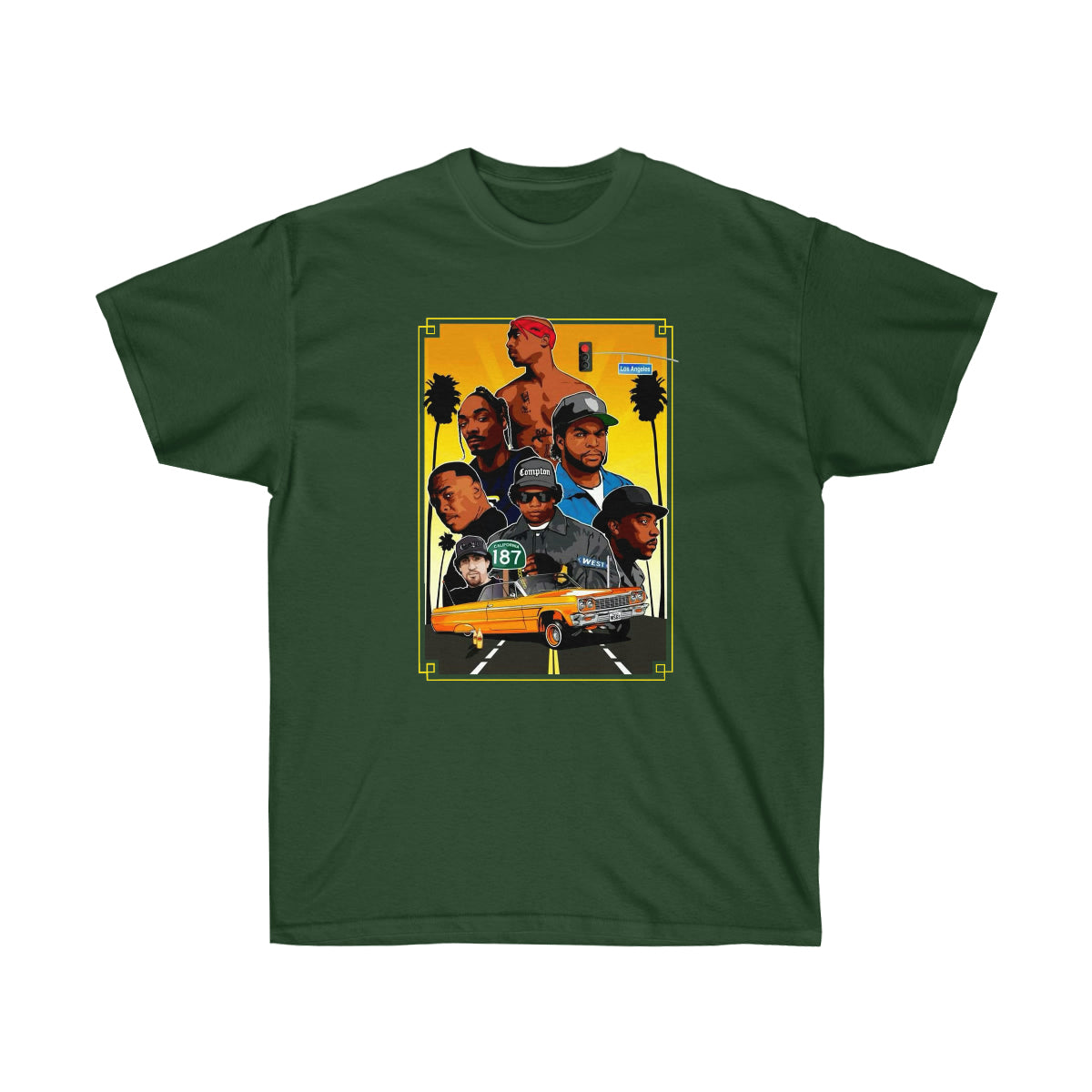 RAP 90's West Coast Legends Men Shirt - Forest Green, 2XL image