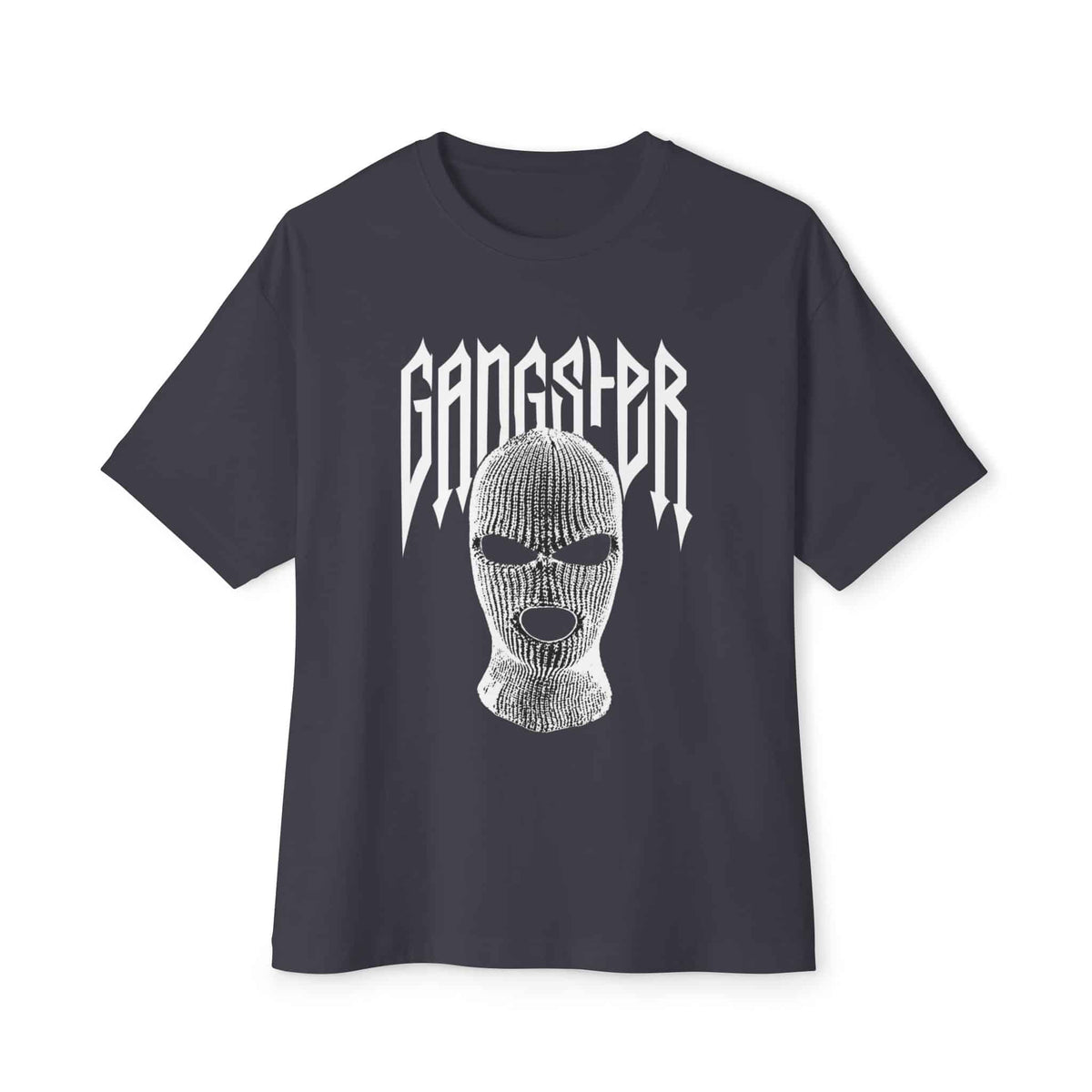 Gangster Mask Unisex Oversized Boxy Tee - Dark Grey, L image