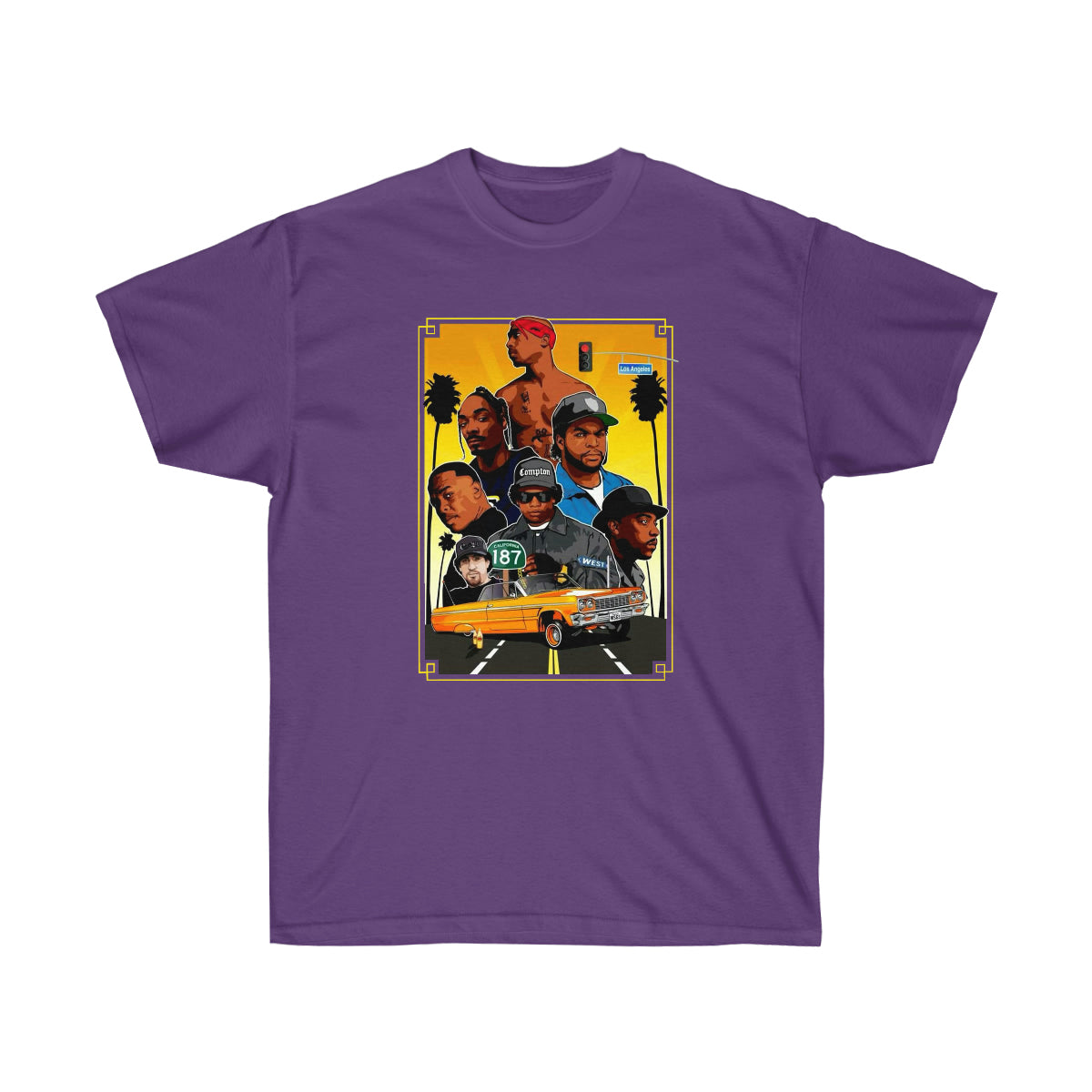 RAP 90's West Coast Legends Men Shirt - Purple, L image