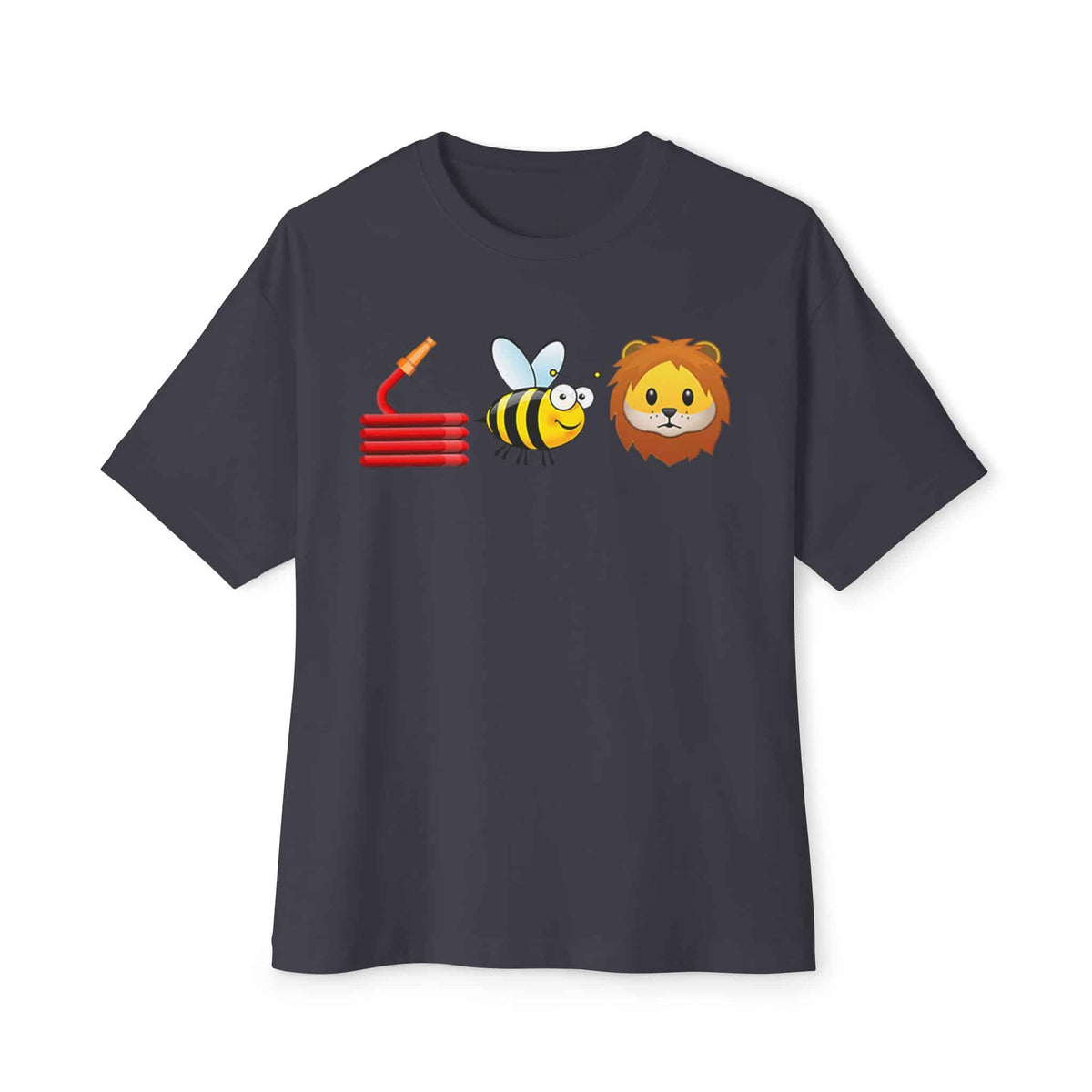Bee Unisex Oversized Boxy Tee - Dark Grey, S image