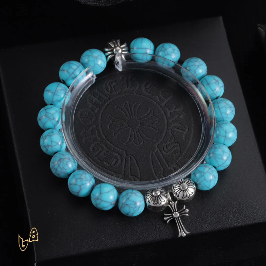 CH Cross Flower Ball Bracelet - CH0076 - Blue image