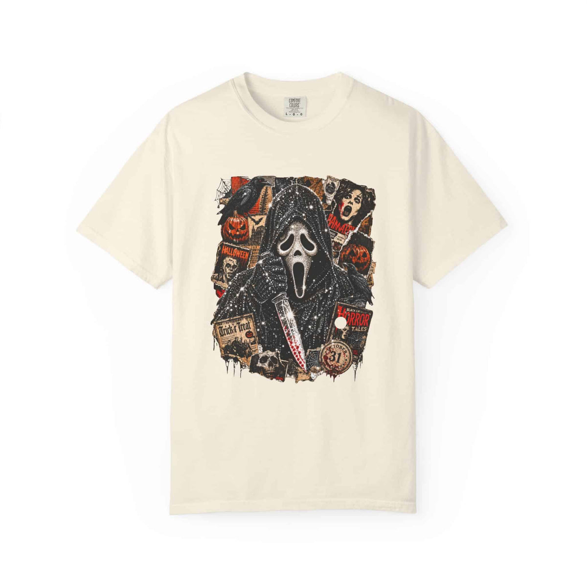 Halloween Horror Unisex Garment-Dyed T-shirt image 20