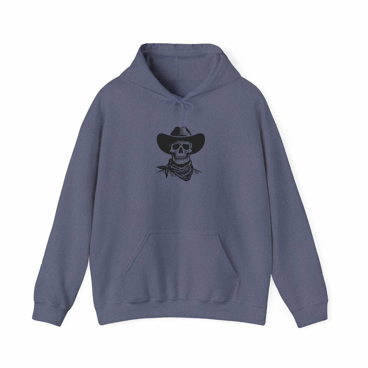 Outlaw Skull Hooded Sweatshirt - M, Heather Navy image