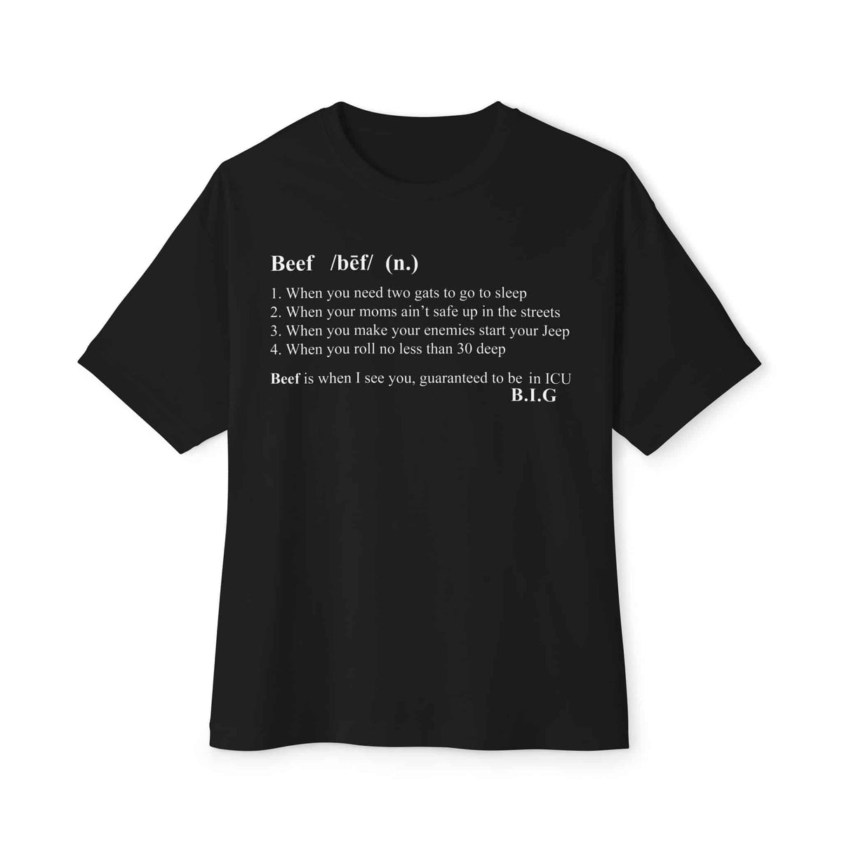 Beef Definition Unisex Oversized Boxy Tee - Black, S image