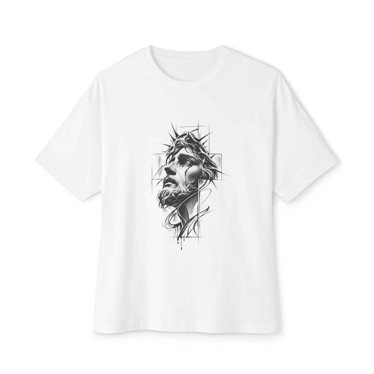 Crown of Faith 1 Unisex Oversized Boxy Tee - White, 3XL image