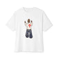 Rebel Attitude Unisex Oversized Boxy Tee - White, 2XL image