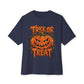 Trick or Treat Unisex Oversized Boxy Tee - Navy, S image