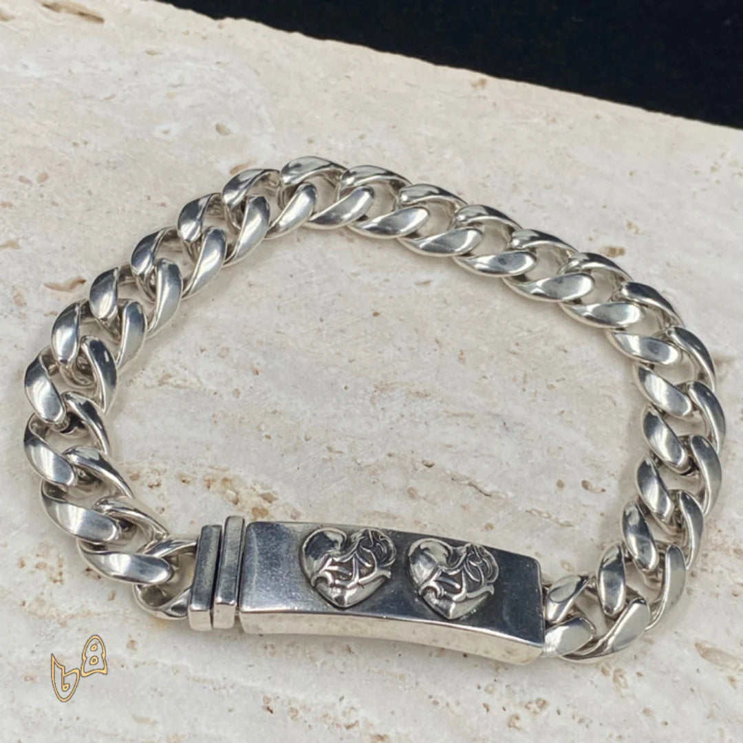 CH Fancy Link Curb Chain Bracelet  - CH0052 - Silver 1 image