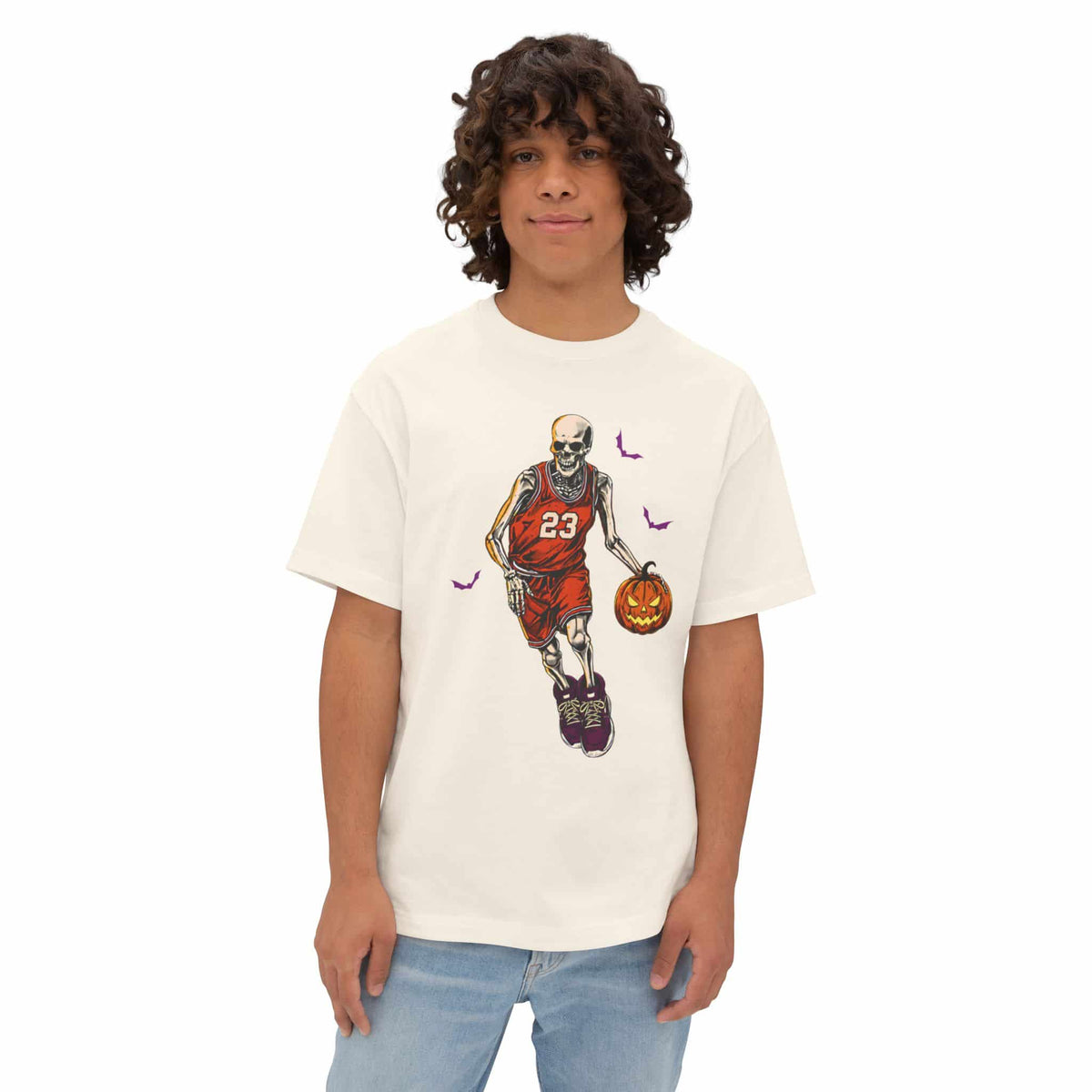 Halloween Basketball Unisex Oversized Boxy Tee image 9