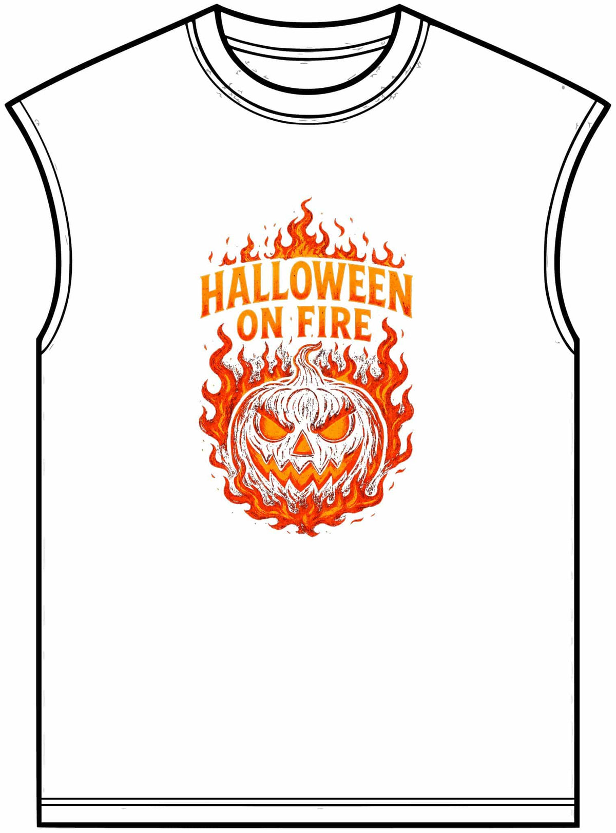 Halloween on Fire Unisex Garment-Dyed Muscle Tee image 4