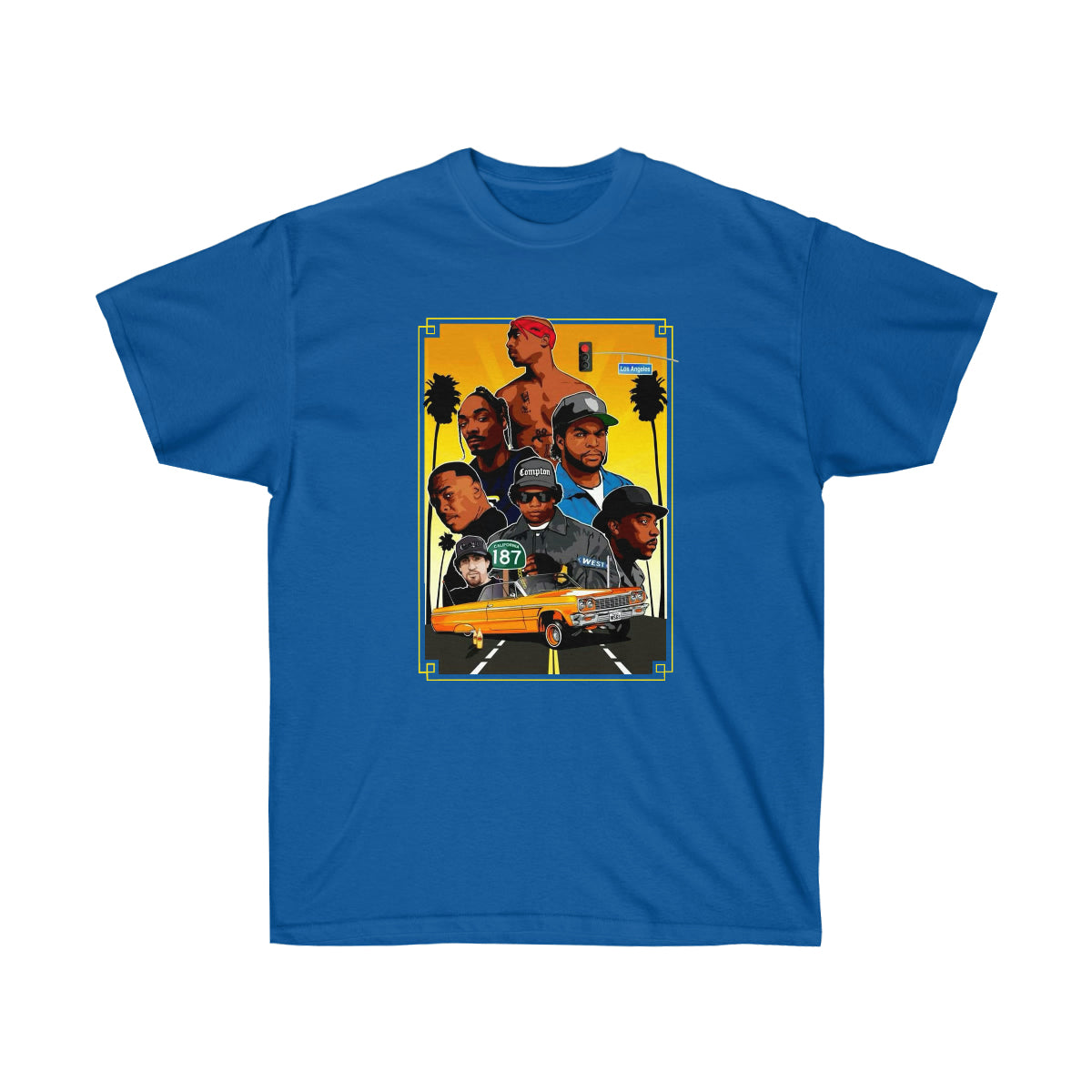 RAP 90's West Coast Legends Men Shirt - Royal, M image