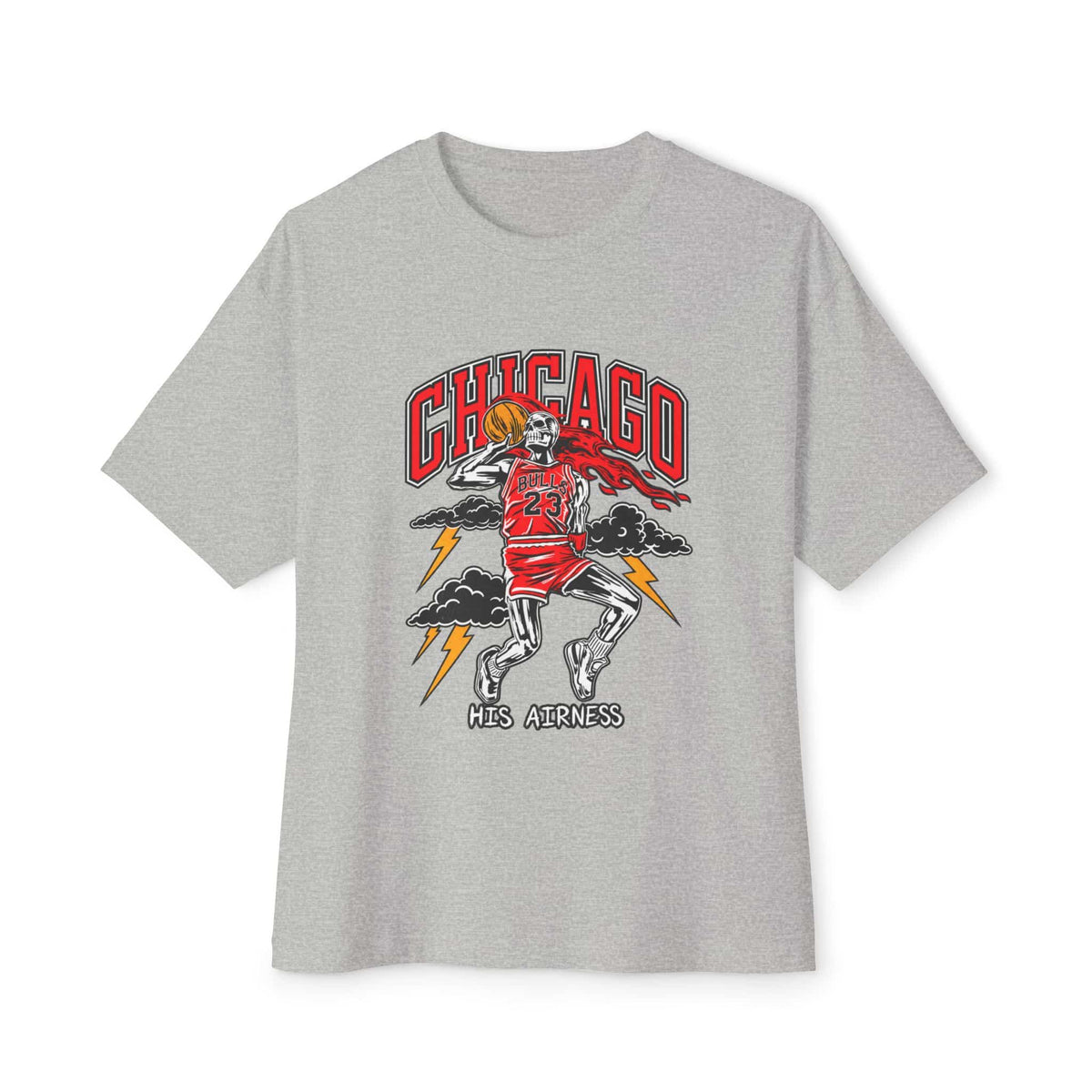 Graphic Print Unisex Oversized Boxy Tee - POD0038 - Athletic Heather, S image