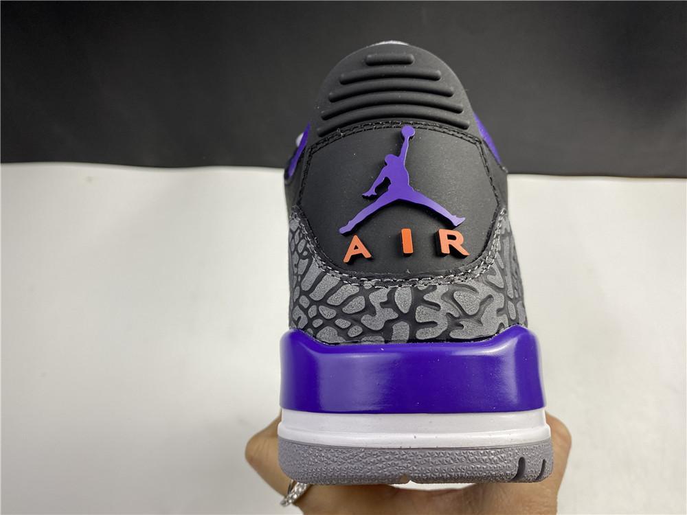 AJ 3 Retro Black Court Purple Shoes Sneakers - nk0000817 image 14