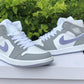 Air Jordan 1 Mid Wolf Grey Aluminum Shoes Sneakers - nk0001758 image 7