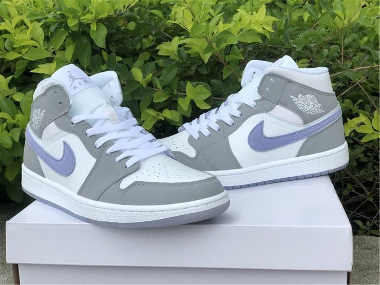 Air Jordan 1 Mid Wolf Grey Aluminum Shoes Sneakers - nk0001758 image 7