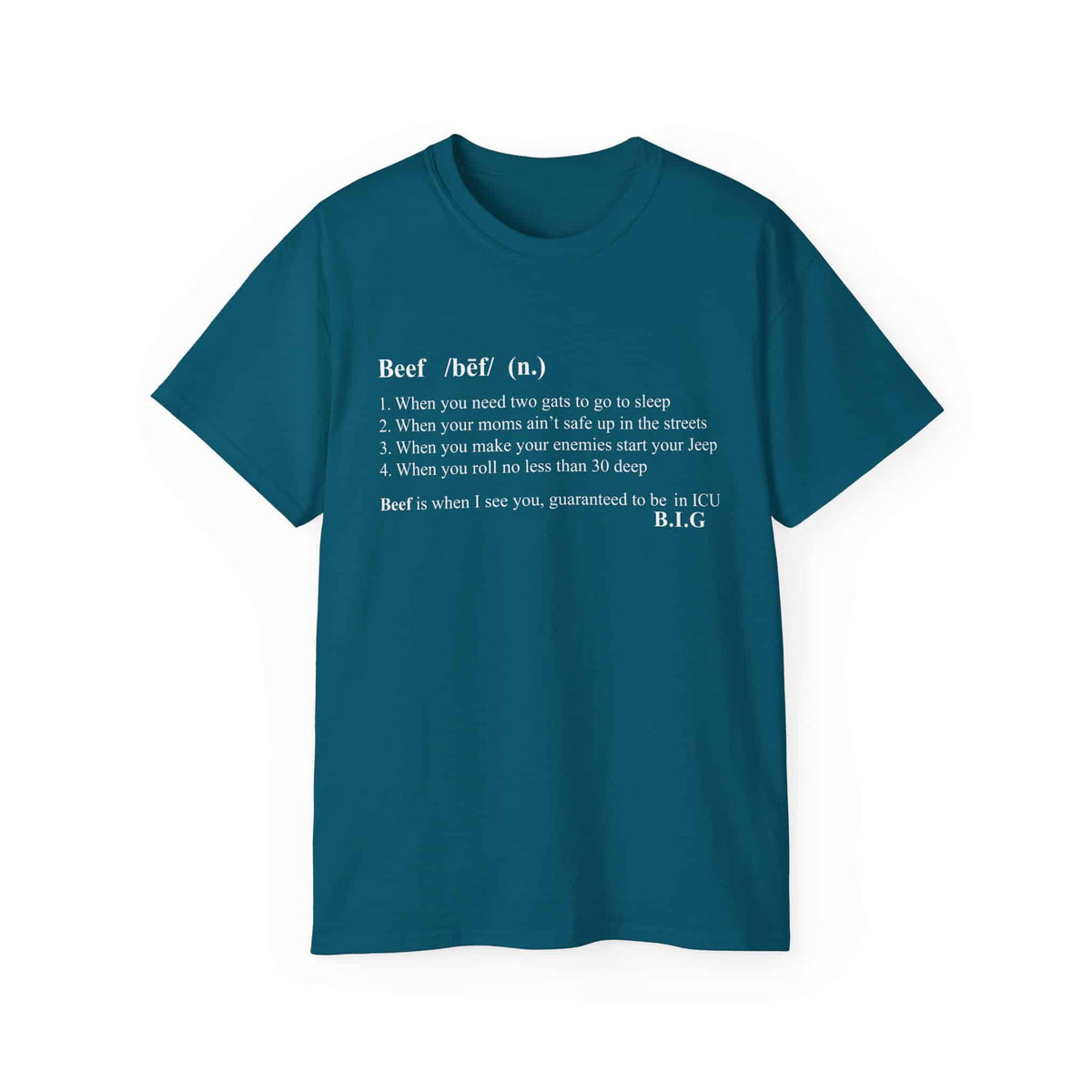 Beef Definition T-Shirt - L, Galapagos Blue image