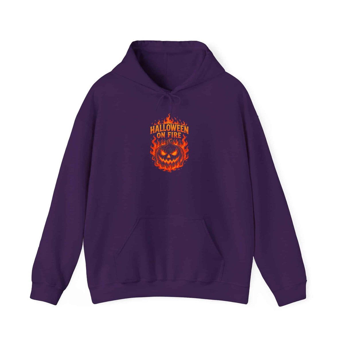 Halloween on Fire Hooded Sweatshirt - L, Purple image