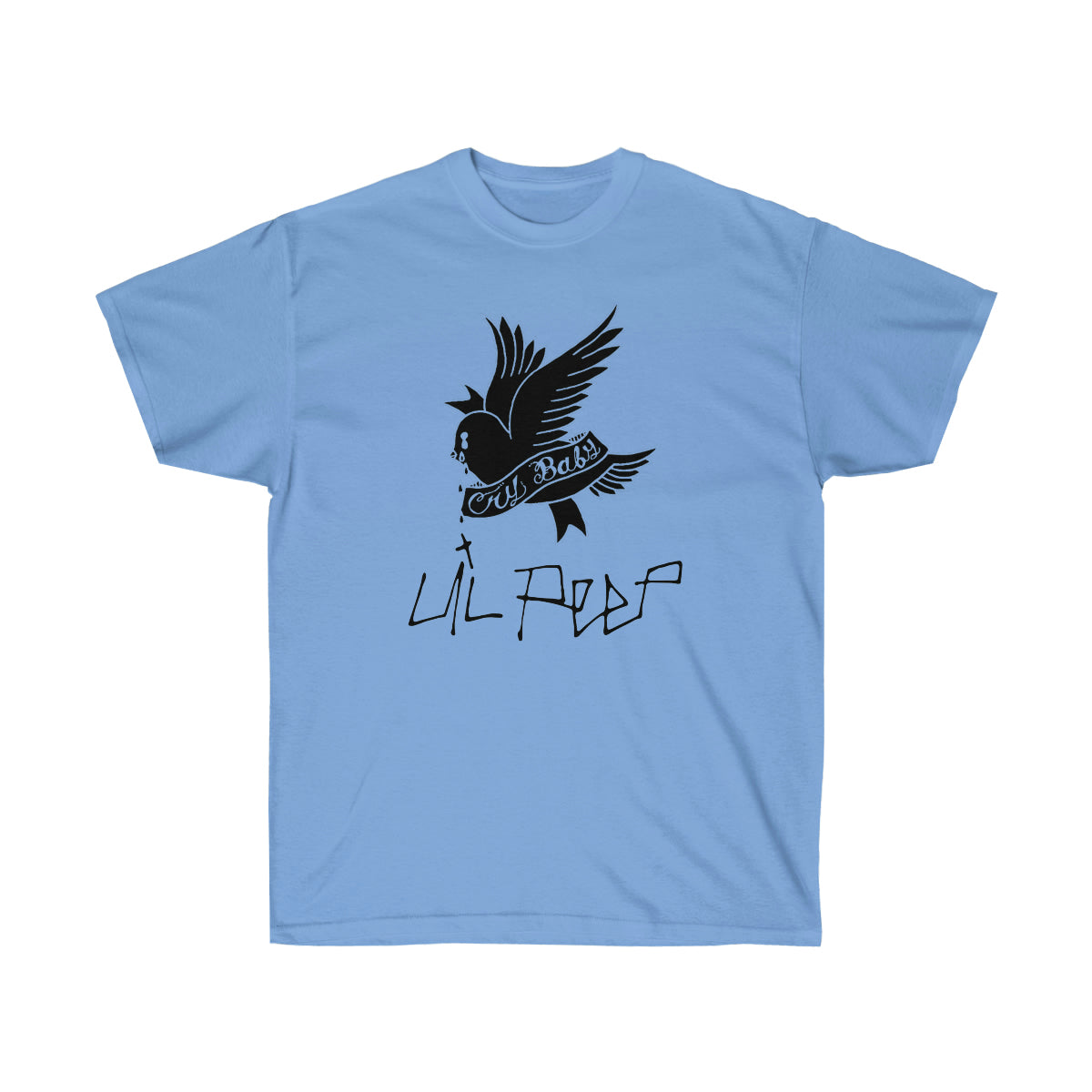 Crybaby Bird Black Men T-Shirt - Carolina Blue, 3XL image