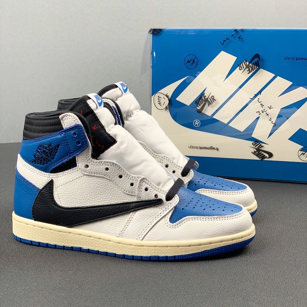 Travis Scott x Fragment x AJ 1 High "Military Blue" Shoes Sneakers - nk0001586 image 9