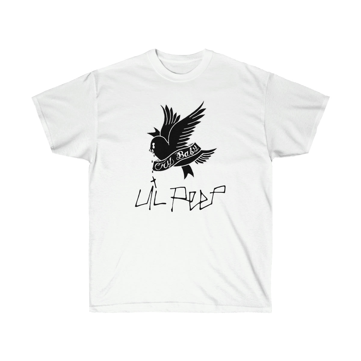 Crybaby Bird Black Men T-Shirt - White, XL image