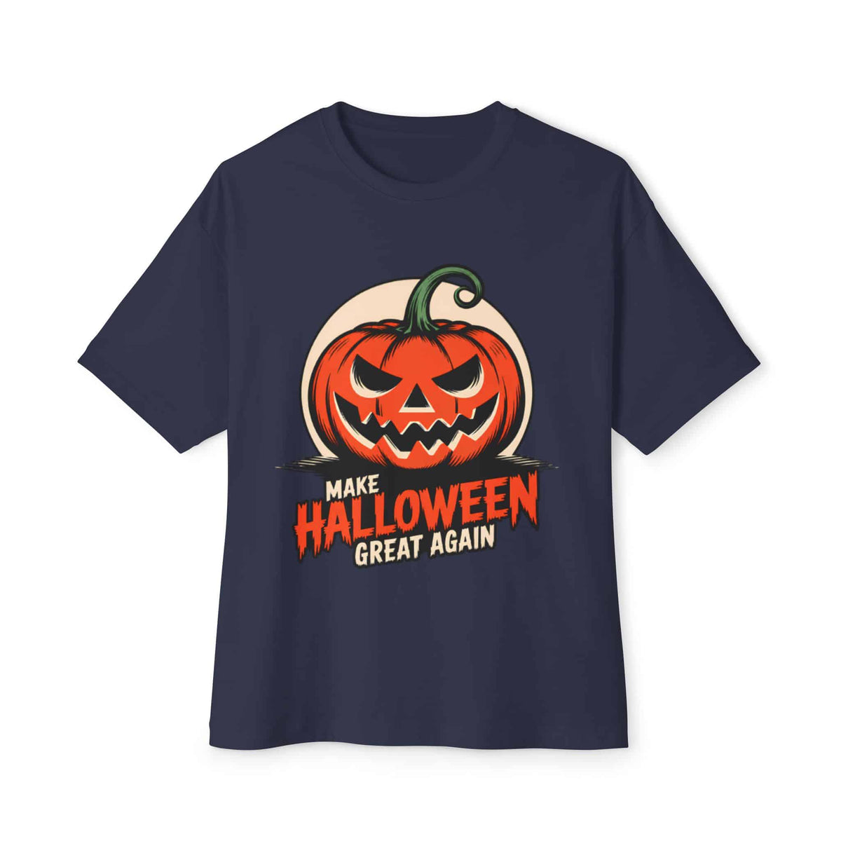 Make Halloween Great Again Unisex Oversized Boxy Tee - Navy, 2XL image
