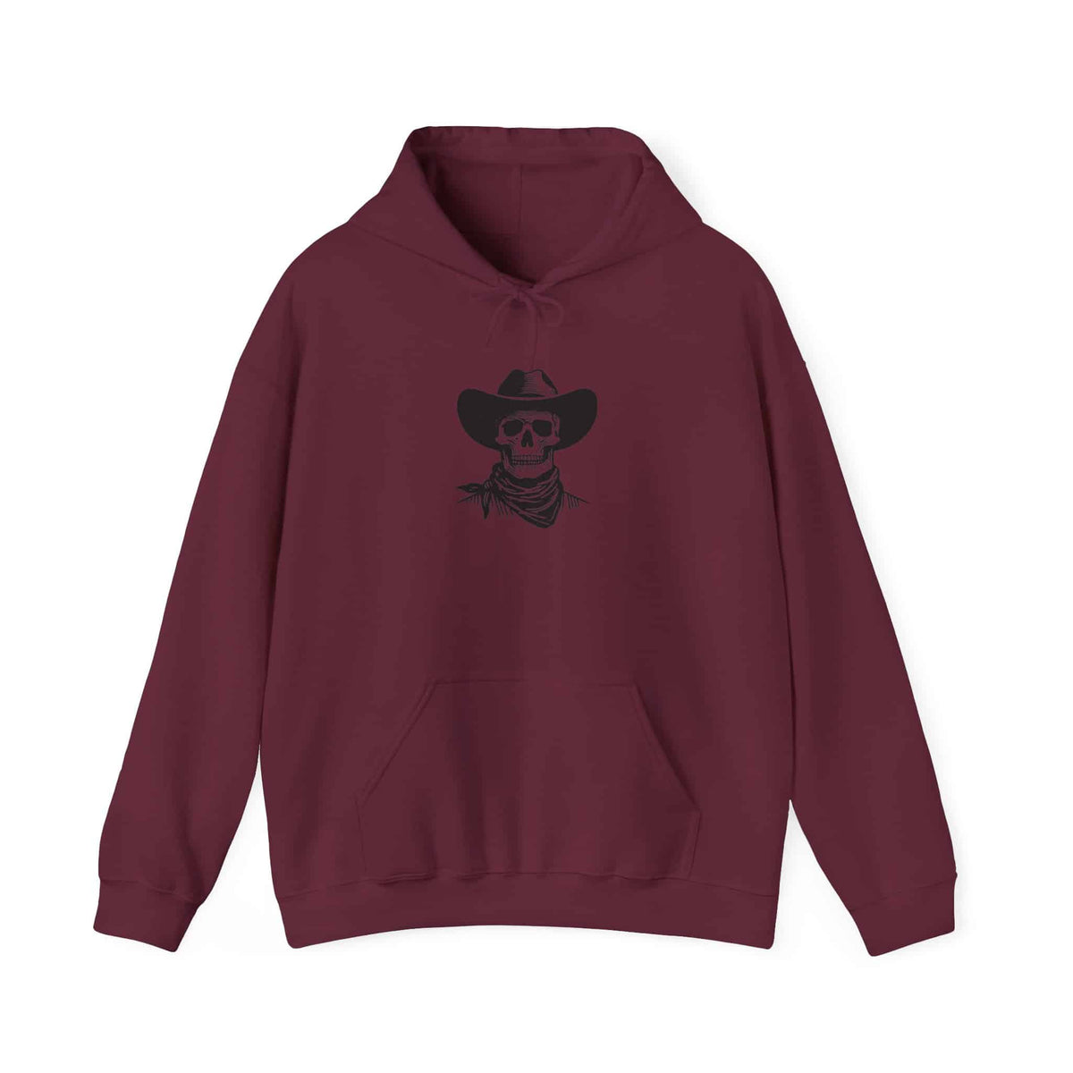 Outlaw Skull Hooded Sweatshirt - S, Maroon image